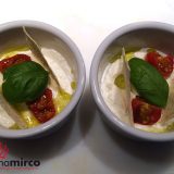crema di burrata, pomodorini, pane carasau