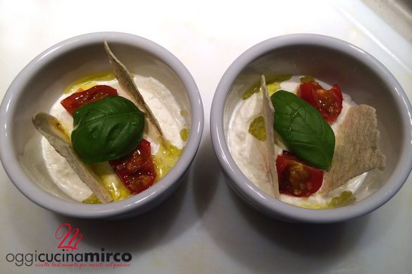 crema di burrata, pomodorini, pane carasau