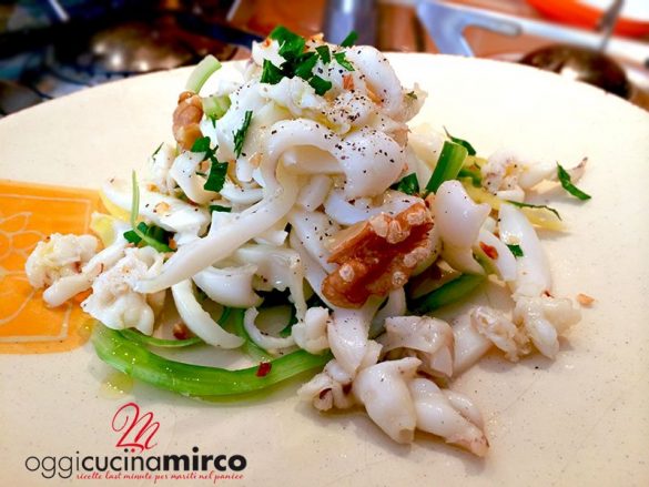 insalata di seppie light con sedano e noci