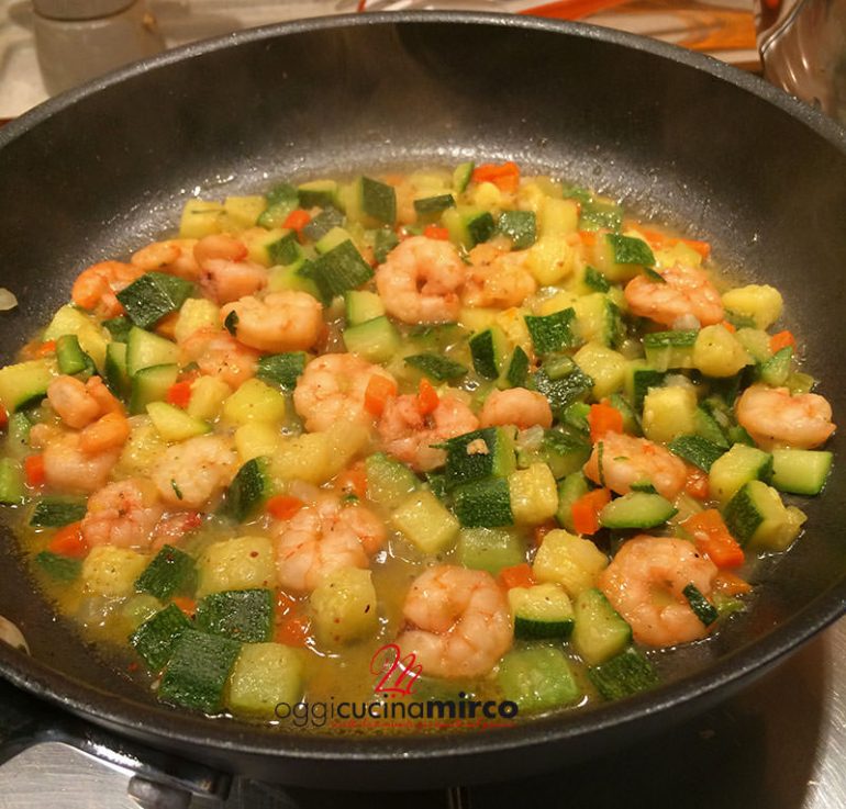 Zuppa di farro con zucchine e gamberetti OggiCucinaMirco