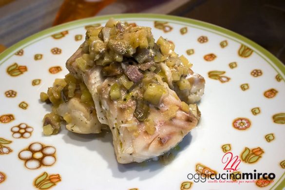 cuore di merluzzo alle olive taggiasche e mele