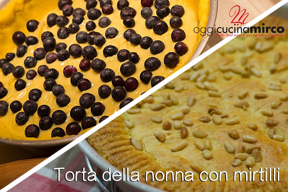 torta della nonna con mirtilli