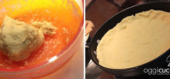 preparazione focaccia di patate ripiena