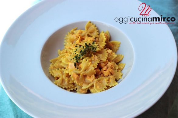 farfalle al salmone con crema di zafferano