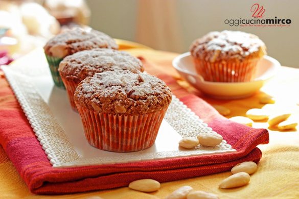 muffin al cioccolato bianco e mandorle