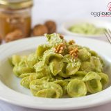 pesto di broccoli e noci con orecchiette