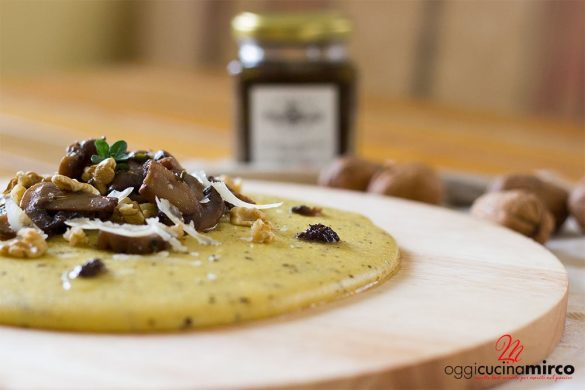 polenta con tartufo funghi e noci
