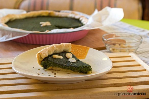 quiche spinaci e tofu con curcuma e cumino