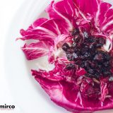 radicchio con bruciatini sfumati all'aceto balsamico dop