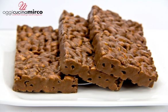 Barrette di riso soffiato e cioccolato (tipo Nippon o Cerealix)