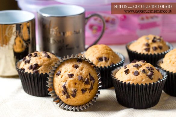 muffin con gocce di cioccolato senza lattosio