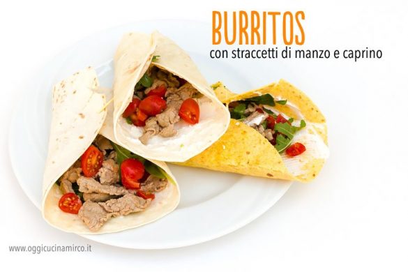 burritos con straccetti di manzo e caprino