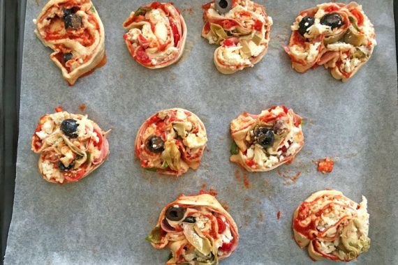 girelle di pizza, preparazione con rotolo di pizza