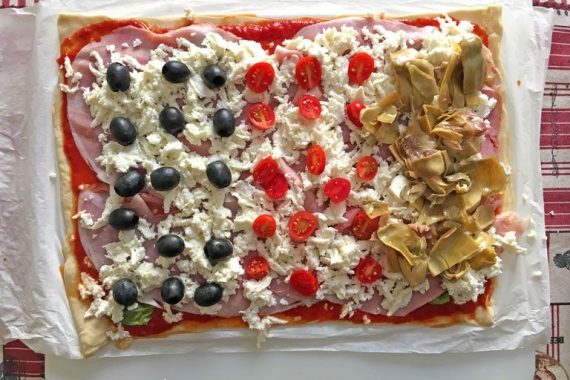 girelle di pizza, preparazione con rotolo di pizza