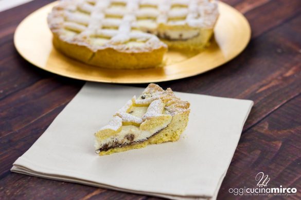 crostata di ricotta e nutella con gocce di cioccolato