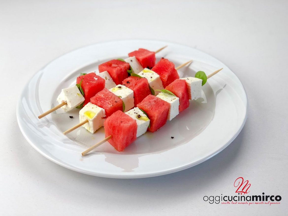 spiedini di anguria e primosale