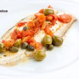 sogliola con pomodorini e olive