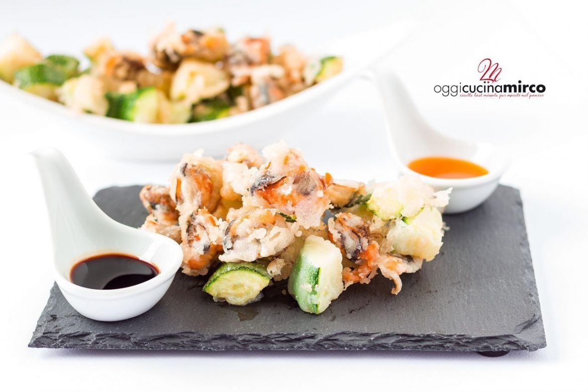 cozze in tempura con zucchine