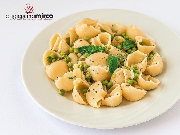 pasta fredda con piselli e limone