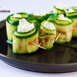 involtini di zucchine con salmone e formaggio cremoso