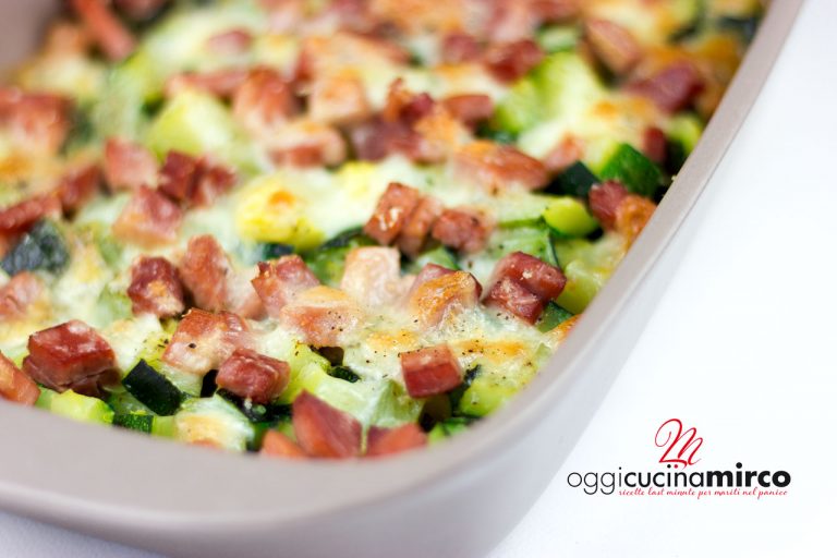 Zucchine al forno con mozzarella e prosciutto cotto | OggiCucinaMirco