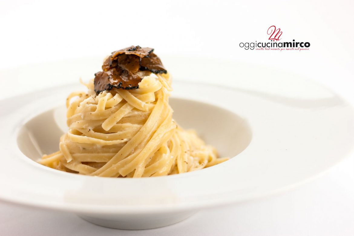 Pasta con baccalà e tartufo