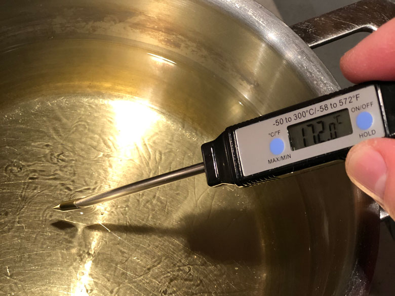 temperatura olio frittura castagnole
