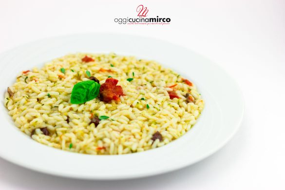 Risotto con pomodori secchi e olive taggiasche