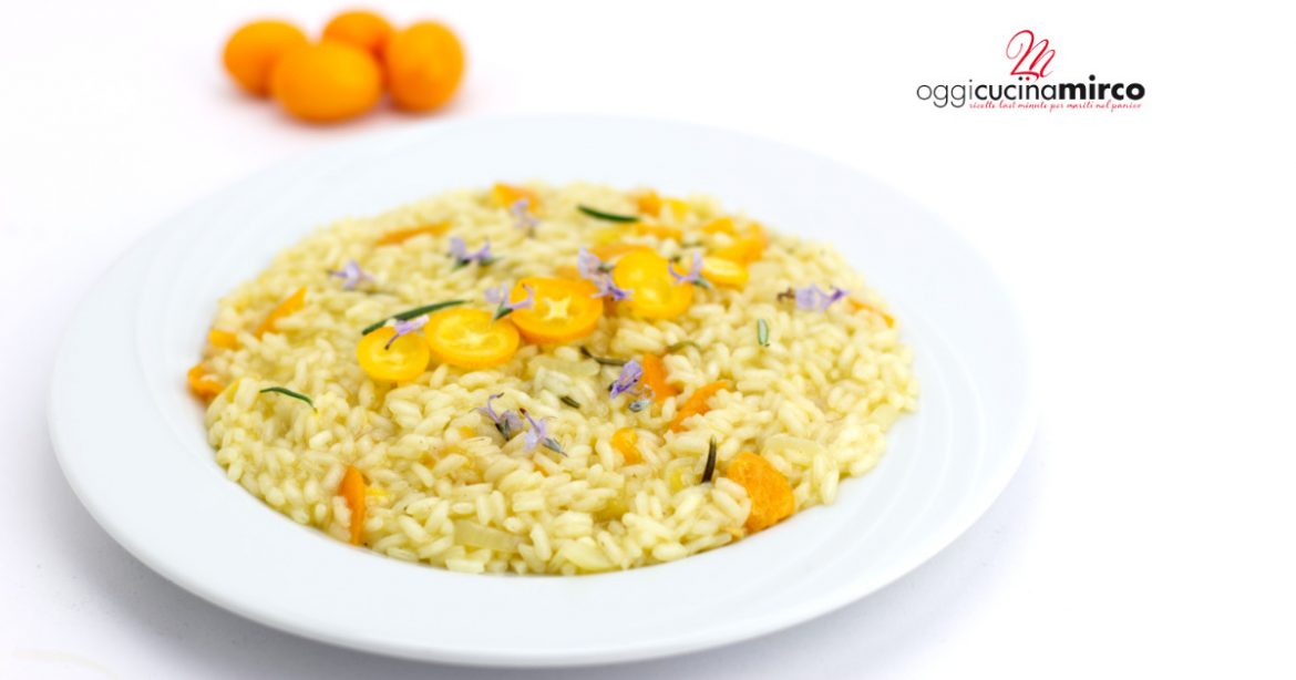 risotto con kumquat, rosmarino e zafferano fatto con il Magic Cooker