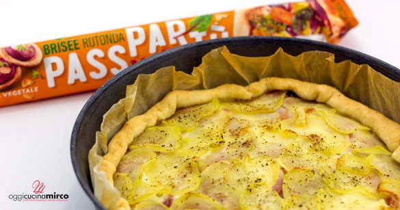 torta rustica con patate prosciutto cotto e scamorza