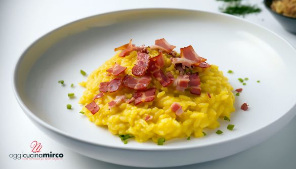 Risotto allo zafferano con pancetta