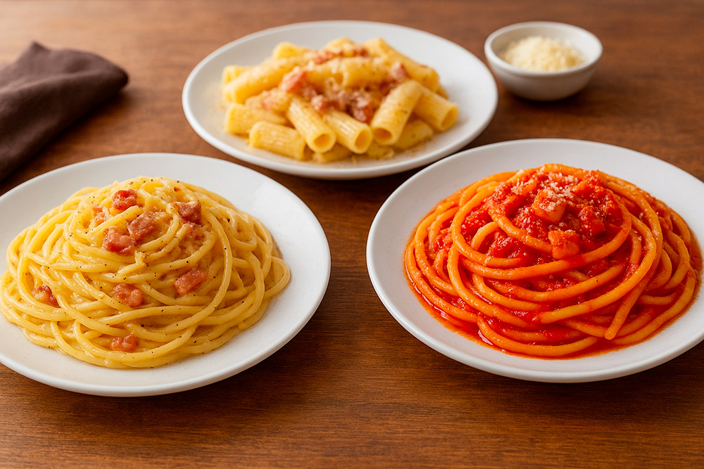 differenze carbonara, gricia, amatriciana