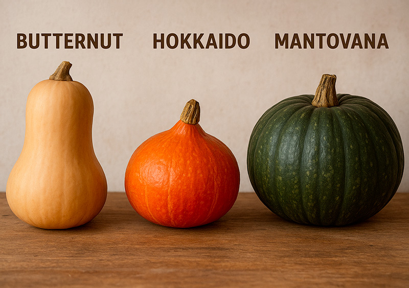 diverse tipologie di zucca