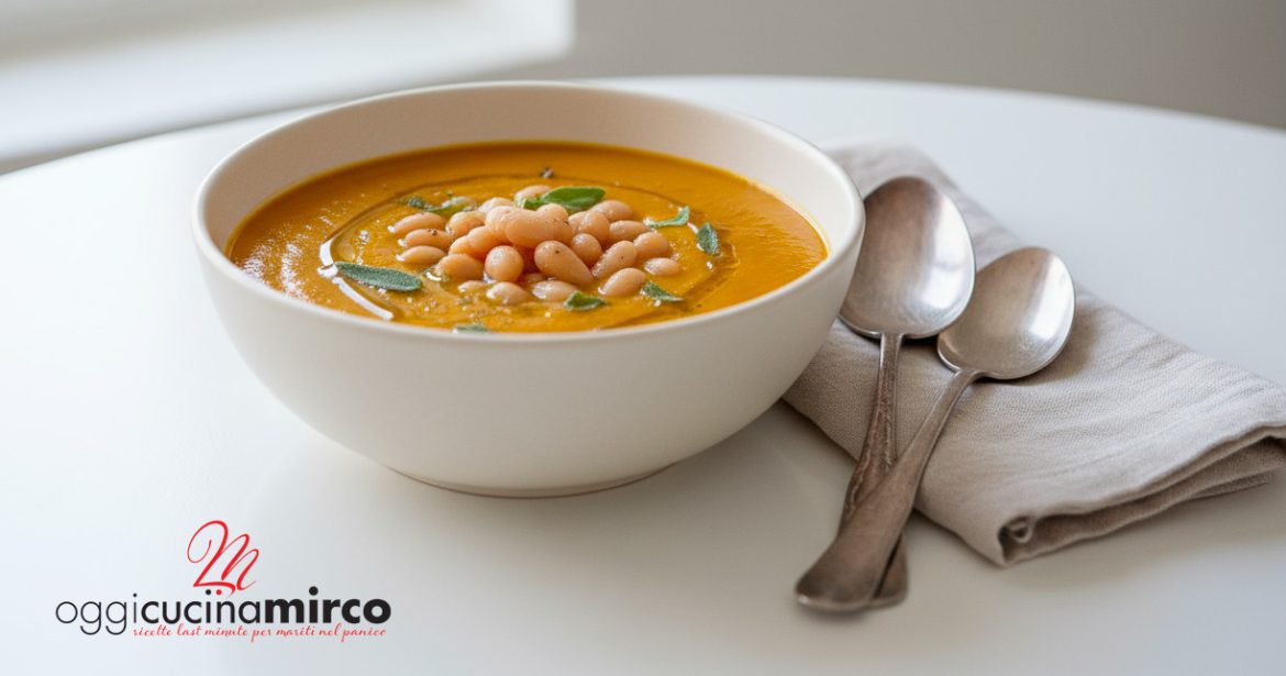 vellutata di zucca con fagioli cannellini e curcuma