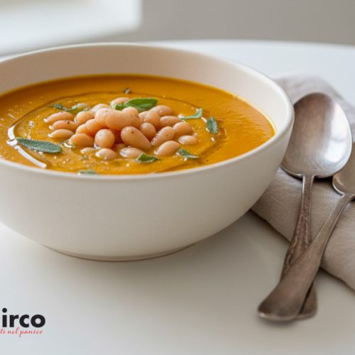 vellutata di zucca con fagioli cannellini e curcuma