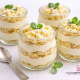 dolce mimosa veloce in bicchiere senza cottura