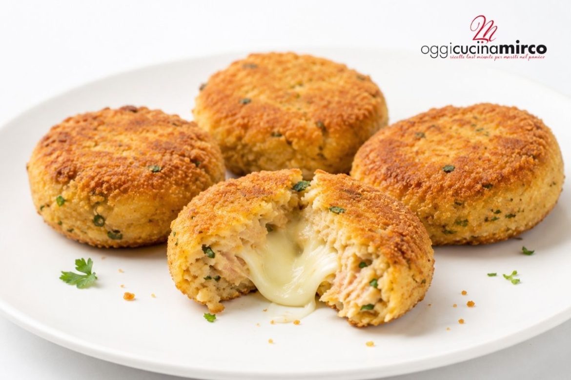 cotolette di ceci e tonno con friggitrice ad aria